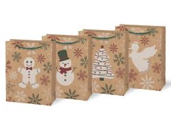 UNIPAP  taška vánoční M LUX KRAFT mix V7 (190x250x90) 5252718