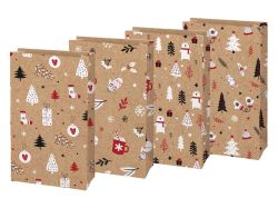 UNIPAP  sáček papírový vánoční KRAFT 2 10x18x6cm mix 5252736