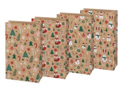 UNIPAP  sáček papírový vánoční KRAFT 4 15x27x9cm mix 5252928