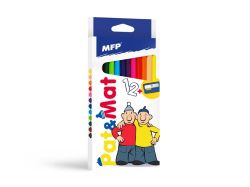 pastelky 12 ks triangular s ořezávátkem Pat a Mat 5301234