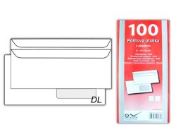 UNIPAP  Dopisní obálka DL K-DL/80FRSX/P/100 okno vpravo samolepící