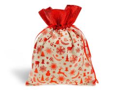 UNIPAP  sáček textil vánoční koláž 18x23cm 5800738
