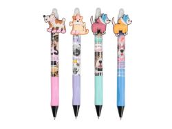 kuličkové pero gumovací Funny dogs, 0,5, modré 6001404