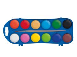 UNIPAP  barvy vodové 12 barev 27mm + štětec 6300585