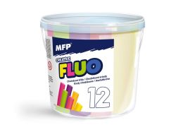 UNIPAP  křídy M chodníkové fluo kulaté 12 ks mix barev - kyblík 6320143