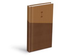 diář 2026 D802 PU dark brown/beige 90x170mm 7781497