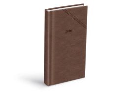 diář 2026 D802 PU dark brown 90x170mm 7781498