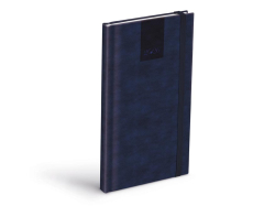 diář 2026 T806 PU s gumkou bluegray 90x170mm 7781515
