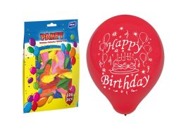 UNIPAP  balónek nafukovací standard 23cm Happy Birthday mix 8000131