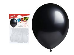 balónek nafukovací 12ks sáček standard 26cm černý 8000186