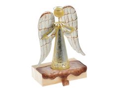 UNIPAP  anděl plech + dřevo s háčkem 24cm - stříbrný 8885794