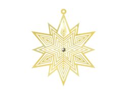 UNIPAP  závěs Vločka zlatá vánoční plech 11cm 1804B-14(12CM).10/001 8885956