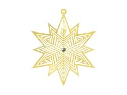 závěs Vločka zlatá vánoční plech 11cm 1804B-14(12CM).10/001 8885956