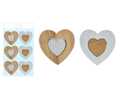 UNIPAP  srdce 6ks dřevo 4cm v sáčku 8886009