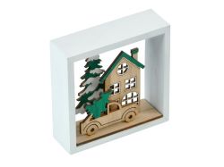 UNIPAP  domeček 3D dřevo 9,5x9,5x3,5cm 8886101
