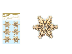 UNIPAP  vločky dřevo přírodní 6ks se samolepkou 8886112