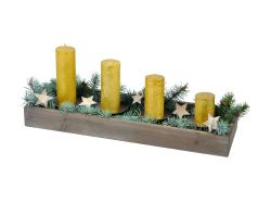 UNIPAP  svícen adventní dřevo 53x17cm 8886212