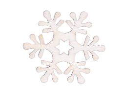 UNIPAP  dekorace vločky 12ks přírodní dřevo 4cm 8886416