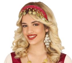 Fiestas Guirca  Čelenka s penízky červená