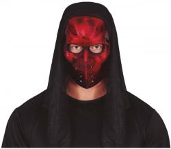 Maska červeno černá s kapucí