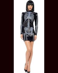 Kostým Kostlivka šaty 3D - Velikost M 40-42
