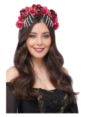 Smiffys  Čelenka Halloween s rudými růžemi