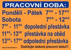 Certifikát Pracovní doba