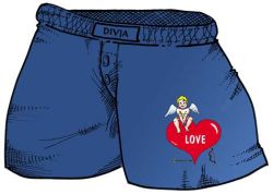 Trenýrky Love se sedícím andílkem - Velikost L