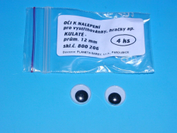 Oči 800206 12mm/4ks kulaté