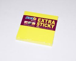Bloček samolepící Extra Stick, 90 lístků, neon žlutý /21670/