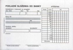 Baloušek  Složenky pokladní do banky A6, propis., /PT080/