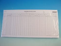 Optys  Listina výplatní - souhrn. 42,5x21 cm /OP1133/