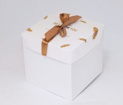 Krabička dárková skládací s mašlí 16,5x16,5x16,5cm / 12525
