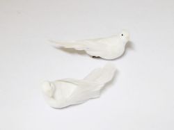 Ptáček na klipu bílý 2ks, 11cm / 4332