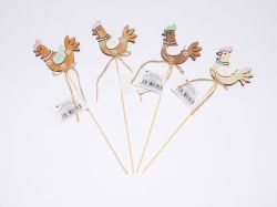 Slepička dřevěná 6,5 cm + špejle ( 7276)