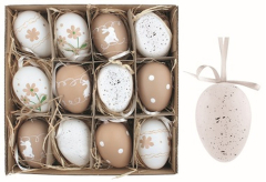 Sada vel. vajec bílá a krémová na zavěšení (9336)