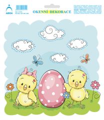 Dekorace okenní – kuřátka s vajíčkem (5711)