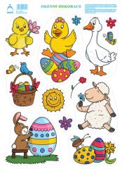 Dekorace okenní – kuřátko s kytkou (5763)