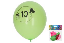 Balónek nafukovací 30 cm - číslo 10, 5ks  (W025459)
