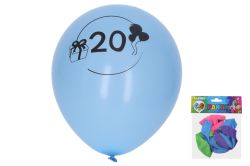 Balónek nafukovací 30 cm - číslo 20, 5ks  (W025461)