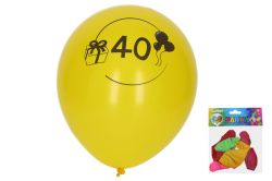 Balónek nafukovací 30 cm - číslo 40, 5ks (W025463)