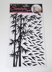 Samolepky pokoj. bambus černý s lístky 50x32 cm /10150/