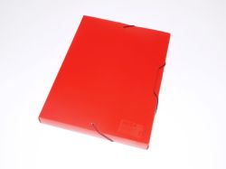 Krabice s gumou A4 průhledná červená 2-514