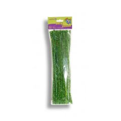 Plyšový drátek brokátový - zelený