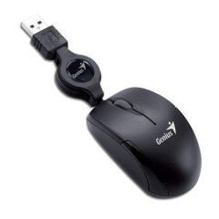 GENIUS  Myš, drátová, optická, malá velikost, USB, GENIUS Micro Traveler, černá