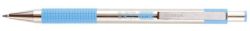 Kuličkové pero F 301, modrá, 0,24 mm, modré tělo z nerezové oceli, ZEBRA 90702