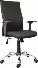 Kancelářská židle TEXAS, černá, chromovaný kříž, čalouněná
