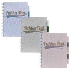 Pukka Pad  Spirálový sešit Haze Project Book, mix vzorů, A4, linkovaný, PUKKA PAD 9871(AST)-HZE