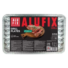 Alufix  Grilovací tác, 34,5 x 22,5 cm, obdélníkový, 3 ks, ALUFIX GRILL3UNINEW ,balení 3 ks