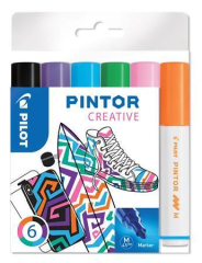 Set dekorativních popisovačů Pintor M, 6 barev fun, 1,4 mm, PILOT